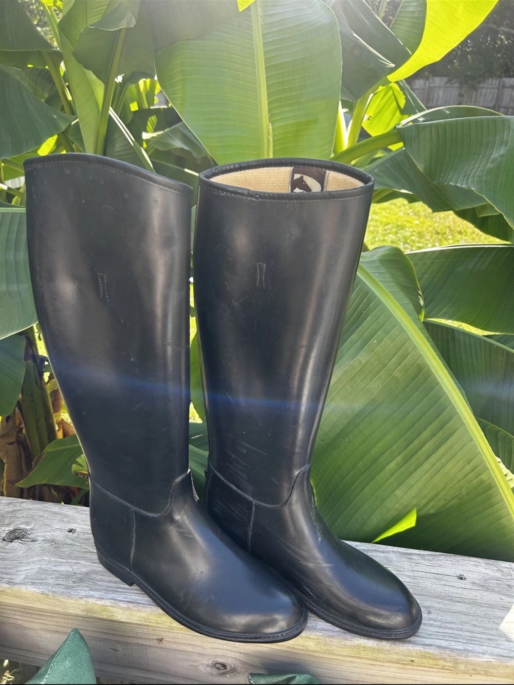 Dafna 8003 Black Rubber Lined Waterproof Rain Boots Womens Size 38EUR/7.5-8